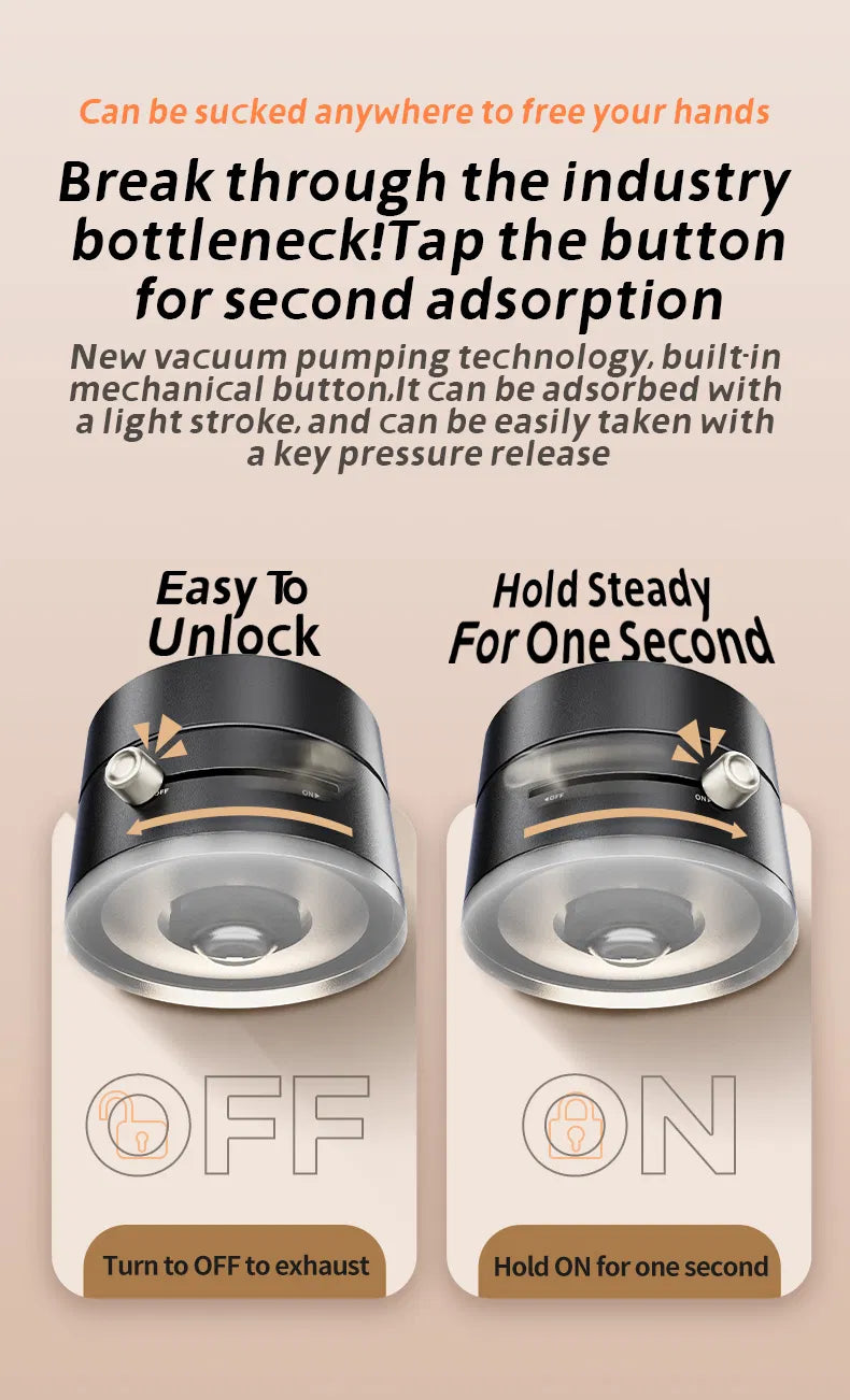 Universal Foldable Magnetic Vacuum Suction Phone Holder