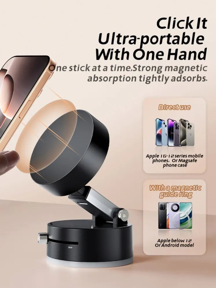 Universal Foldable Magnetic Vacuum Suction Phone Holder
